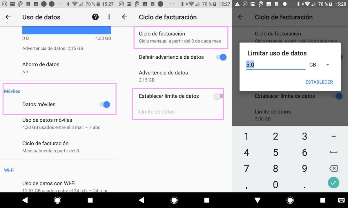 android-datos